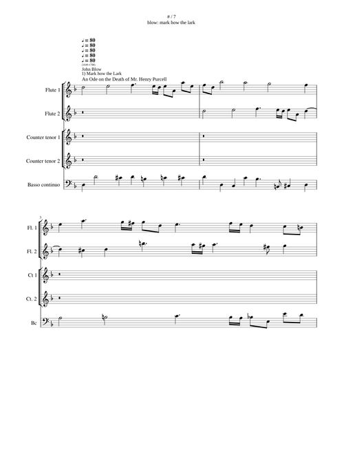 Mark how the Lark and Linnet sing - John Blow