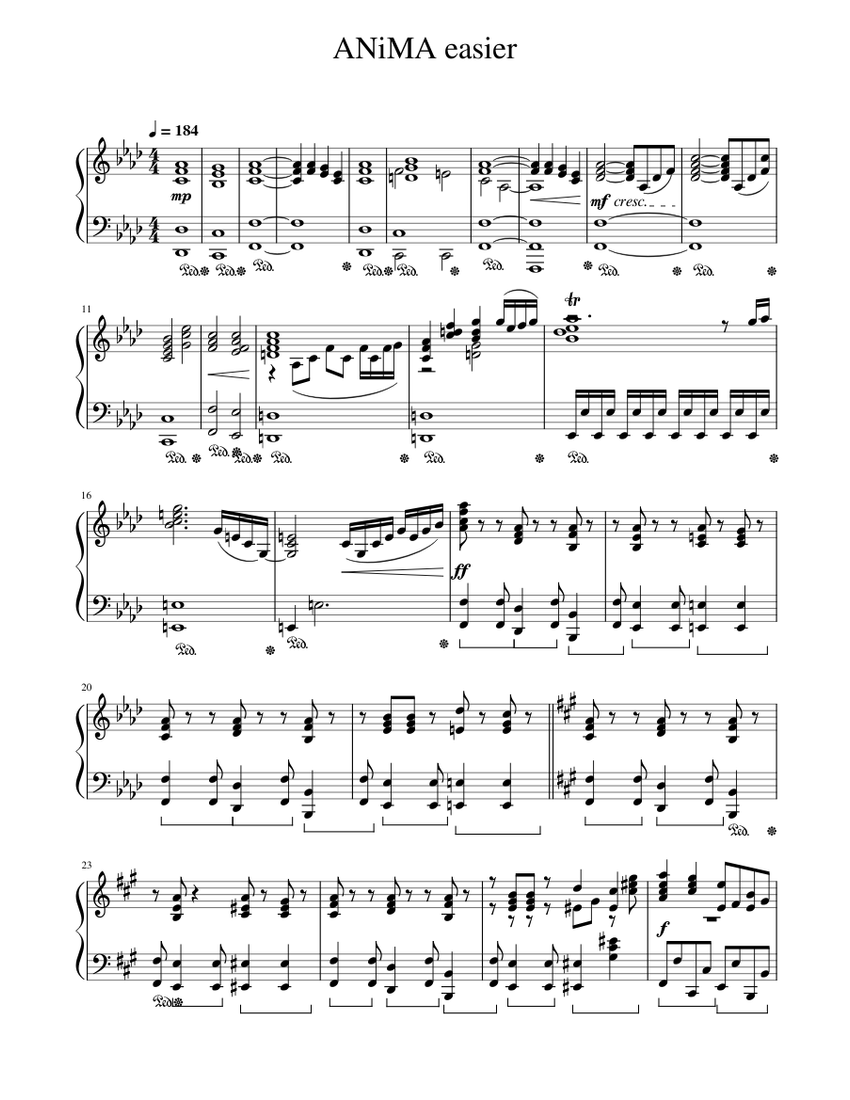 ANiMA easier Sheet music for Piano (Solo) | Musescore.com