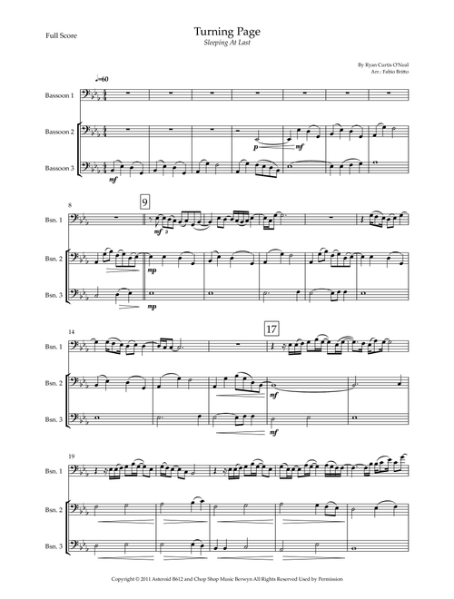 Turning Page (Arr. Fabio Britto) - Sleeping At Last (Woodwind Ensemble)