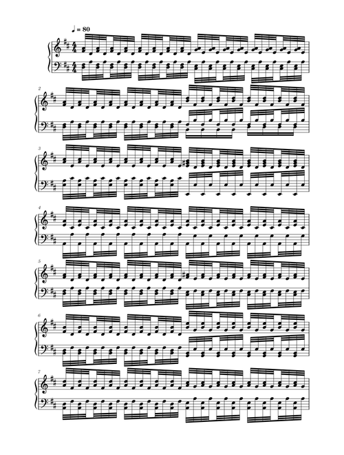 Hanon No.60 Tremolo  (in D major)