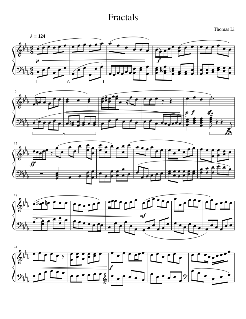 Fractals Sheet Music for Piano (Solo) | MuseScore.com