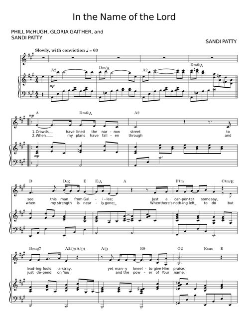 In The Name Of The Lord - Sandi Patty
