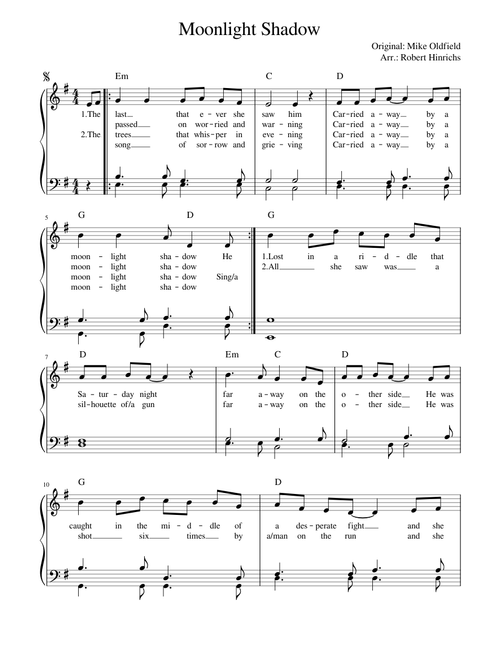 Moonlight shadow - Mike Oldfield