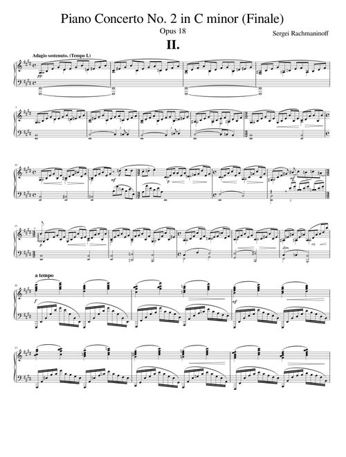Piano Concerto No.2, Op.18: II. Adagio sostenuto (FINALE) – Sergei Rachmaninoff