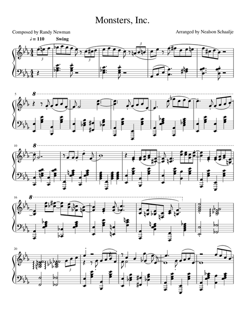 Main Theme - Monsters, Inc. (Piano)