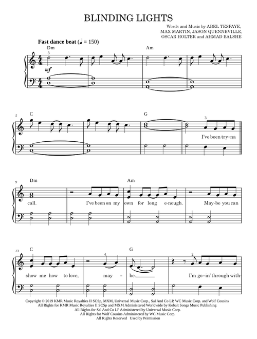 Blinding Lights - The Weeknd (Easy Piano)
