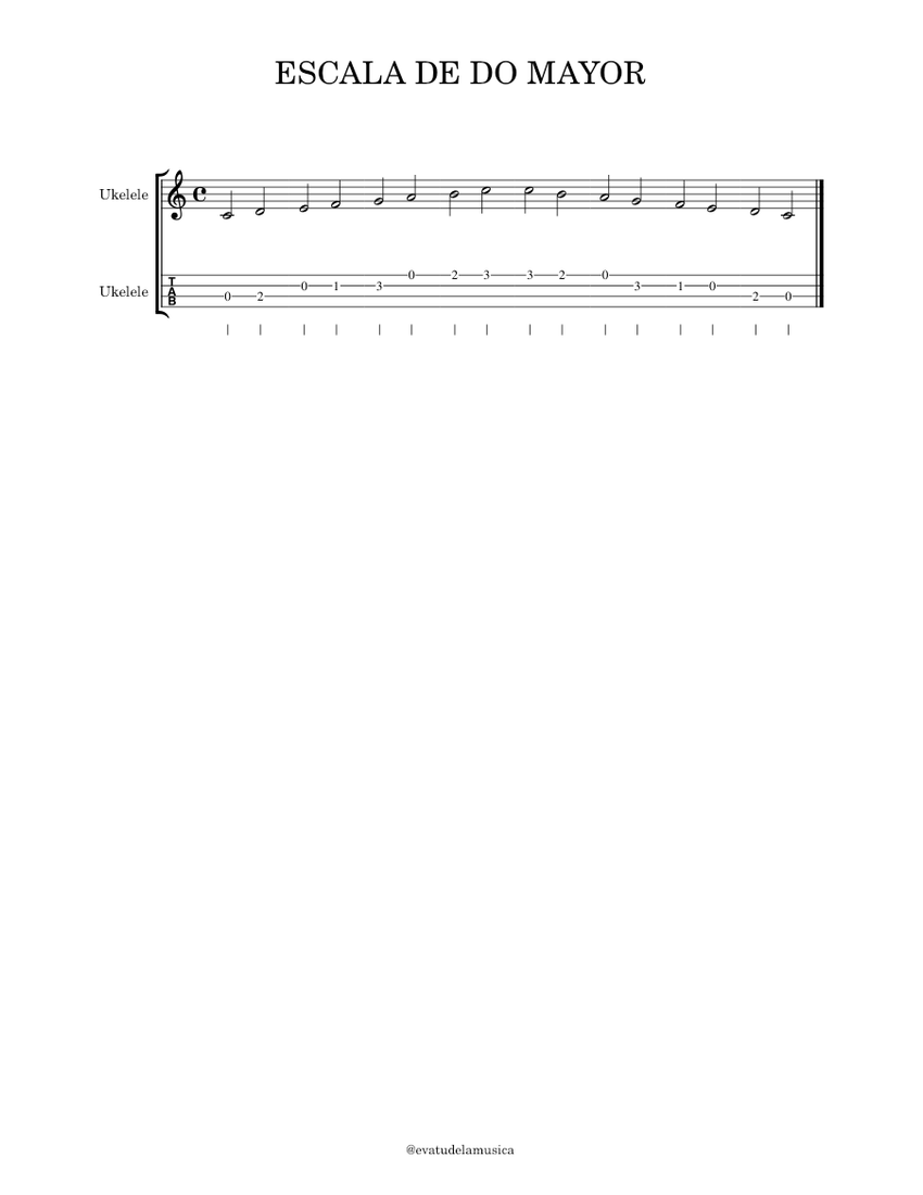 ESCALA DE DO MAYOR Sheet music for Ukulele (Mixed Duet) | Musescore.com