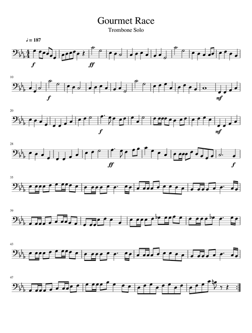 Gourmet Race - Trombone Solo