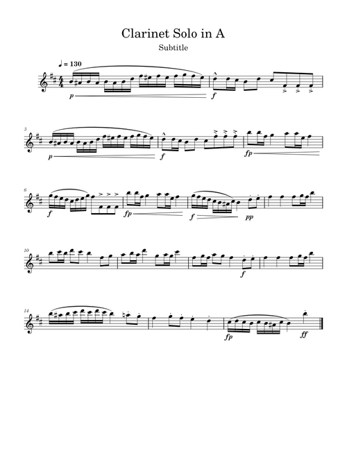 Clarinet Solo in A