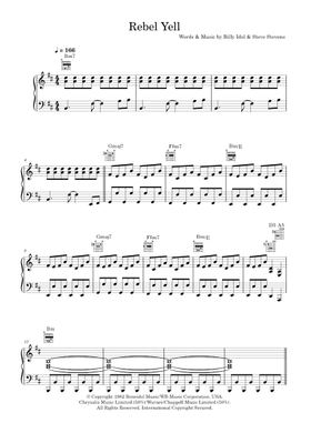 Free Rebel Yell by Billy Idol sheet music | Download PDF or print