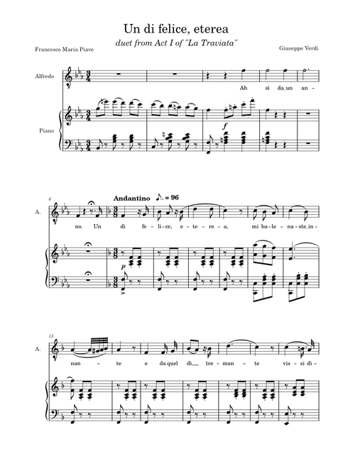 Un di felice eterea - La Traviata - Giuseppe Verdi