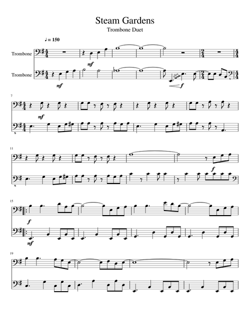 Mario Odyssey: Steam Gardens - Trombone Duet