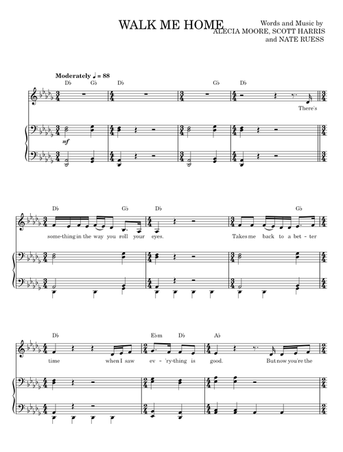 Walk me home - Jeffrey B Hasker, Alecia Moore and Nate Ruess