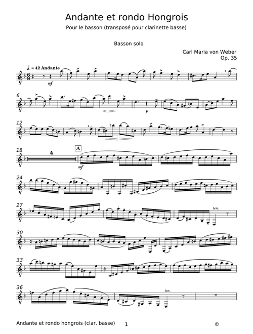 Andante e rondo ongarese, Op.35 - Carl Maria von Weber
