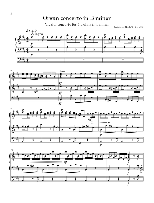 Concerto for 4 Violins in B Minor, RV 580 I. Allegro – Antonio Vivaldi