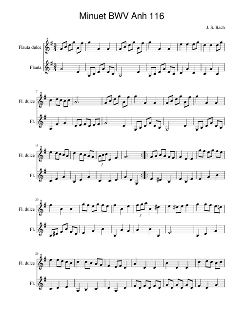 Minuet BWV Anh 116 (G major)