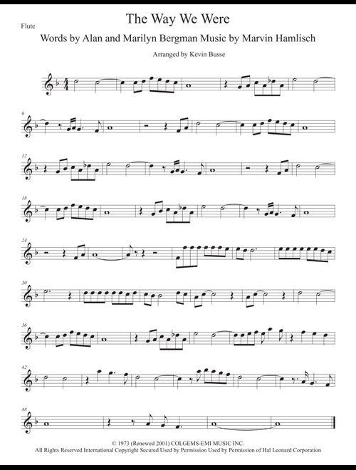 The Way We Were (Arr. Kevin Busse) - Barbra Streisand (Flute Solo)