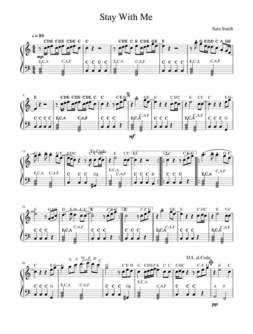 Stay With Me by Sam Smith (SIMPLE)