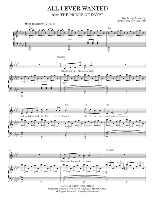 All I Ever Wanted - Stephen Schwartz (Piano Vocal)