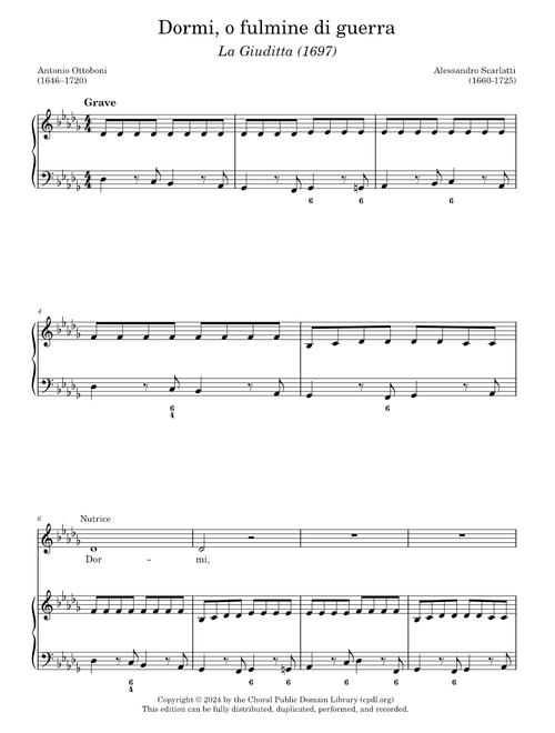 Dormi, o fulmine di guerra - Alessandro Scarlatti