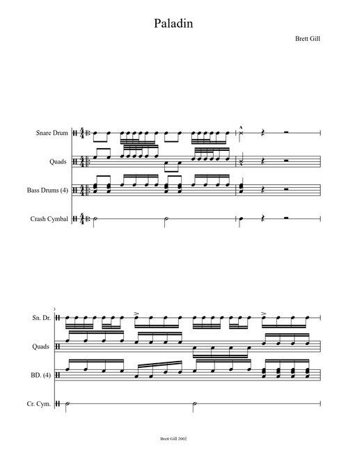 Drum Line Cadence "Paladin"