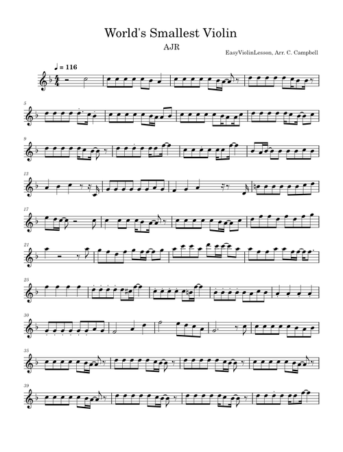World's Smallest Violin – AJR for Violin