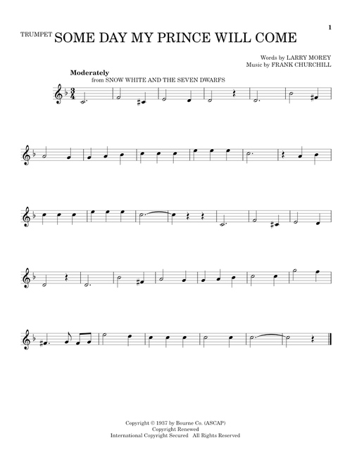 Some Day My Prince Will Come (from Snow White And The Seven Dwarfs) - Adriana Caselotti (Trumpet Solo)