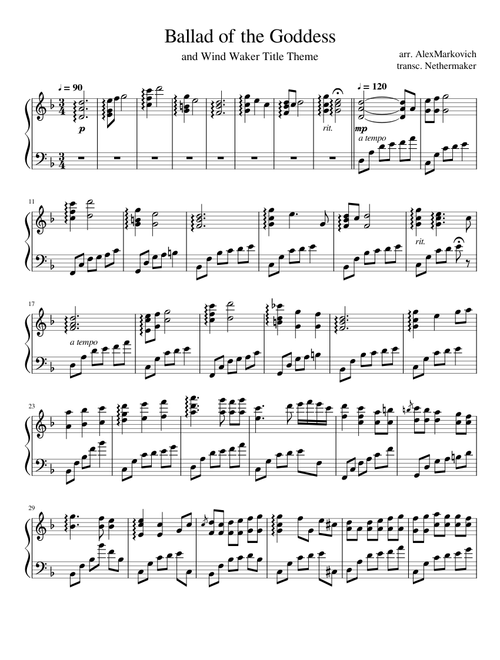 Ballad of the Goddess + Wind Waker Title Theme by AlexMarkovich