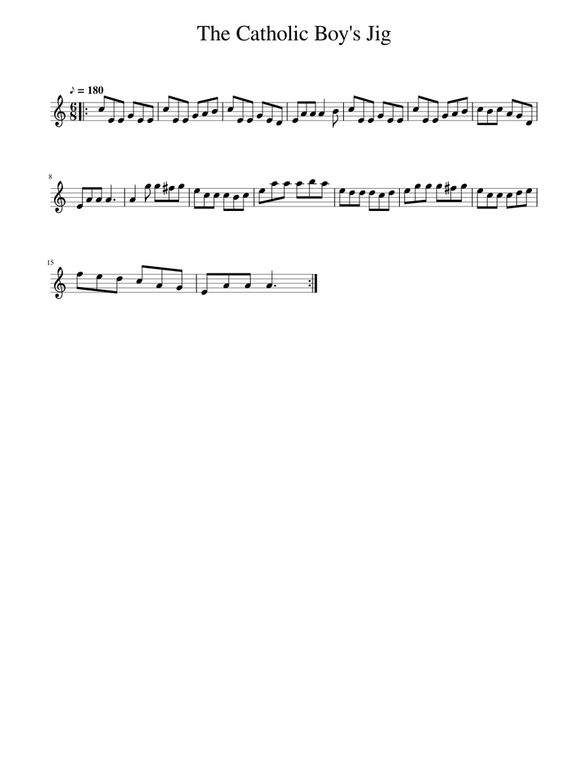 The Catholic Boy's Jig Sheet music for Piano (Solo)