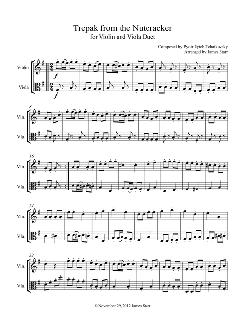 Trepak from the Nutcracker (Arr. James Starr) - Pyotr Ilyich Tchaikovsky (Instrumental Duet)
