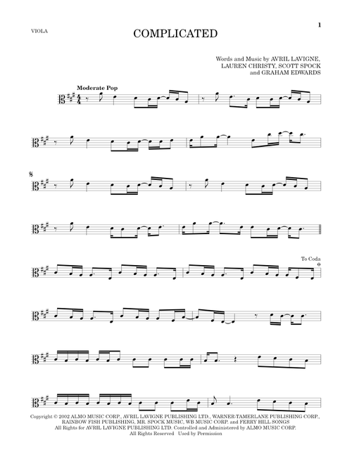 Complicated - Avril Lavigne (Viola Solo)