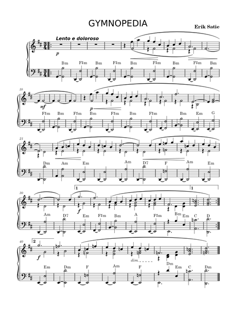 Gymnopedia Musescore