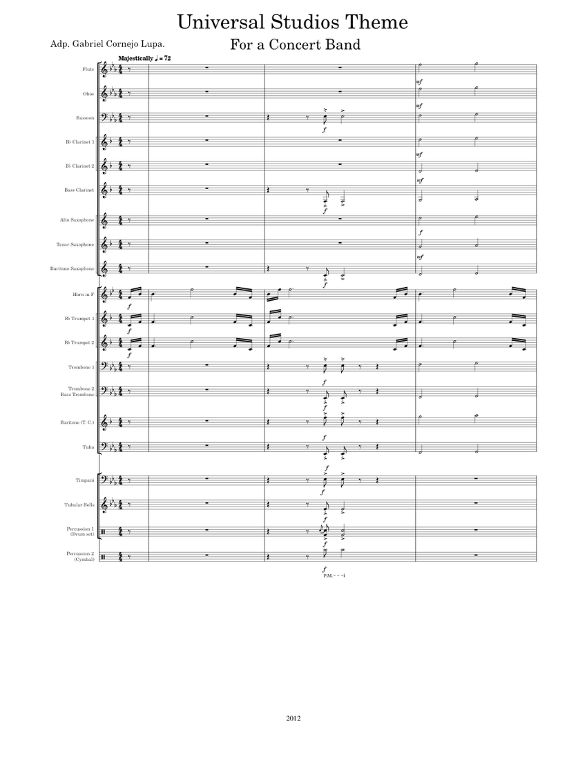 Universal Studios Logo – Brian Tyler Sheet music for Trombone ...