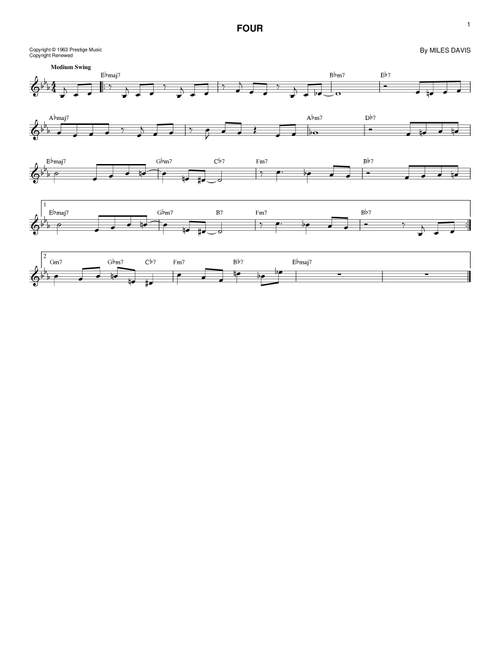 Four - John Coltrane (Lead Sheet - Fake Book)