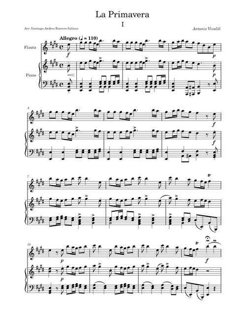 The Four Seasons (Spring) (Flute) – Vivaldi