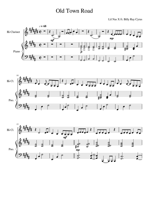 Old Town Road Clarinet