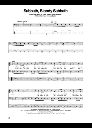 Play Official version of Sabbath bloody sabbath Sheet Music by