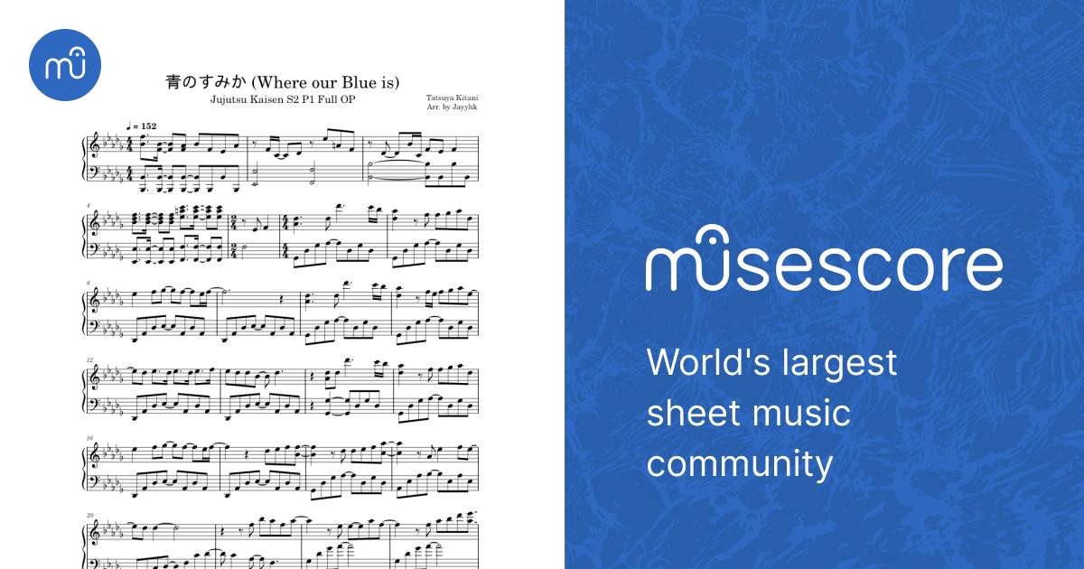 青のすみか (Where our Blue is) – Tatsuya Kitani Sheet Music for