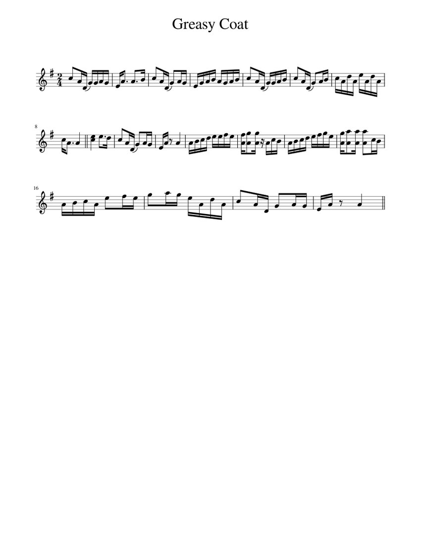 Greasy Coat Sheet music for Piano (Solo)