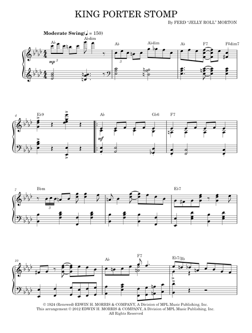 King Porter Stomp - Jelly Roll Morton (Piano Solo)