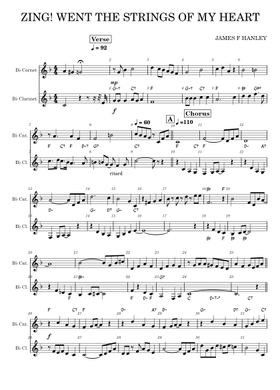 Zing! West the Strings of My Heart Sheet Music with Chords for