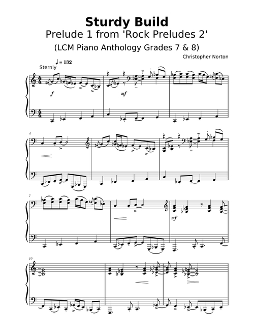 Sturdy Build  – Christopher Norton Sturdy Build Prelude 1 from 'Rock Preludes 2'