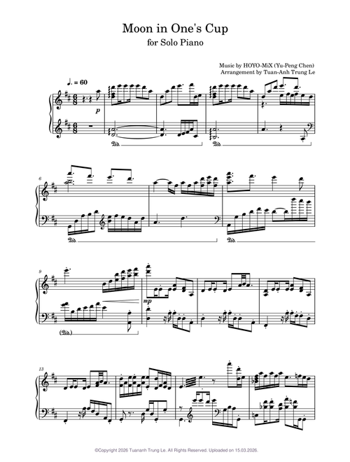 Moon in One's Cup from Genshin Impact for Solo Piano – Yu-Peng Chen (HOYO-MiX)