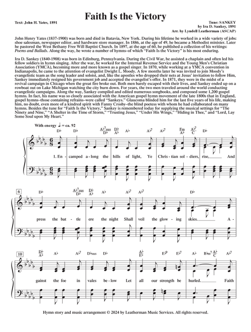 Faith Is the Victory (Arr. Lyndell Leatherman) - Southwest Baptist Church (Piano-Vocal-Guitar (Piano Accompaniment))