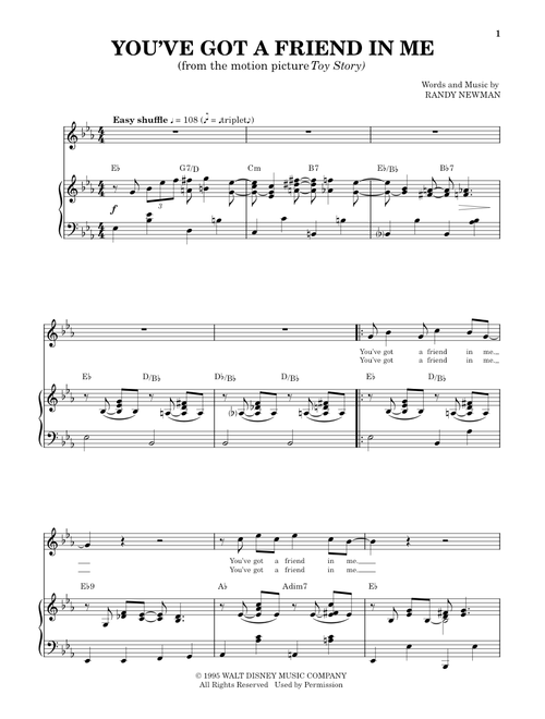 You've Got A Friend In Me (from Toy Story) - Randy Newman (Piano Vocal)