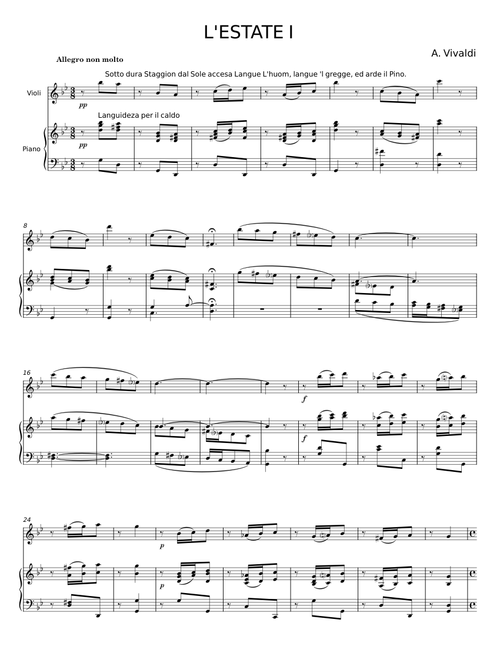 Concerto No. 2 in Sol Minore, RV315, L'Estate - Antonio Vivaldi