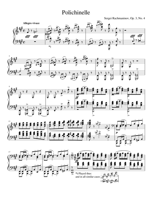 Polichinelle, Opus 3 No. 4 – Sergei Rachmaninoff