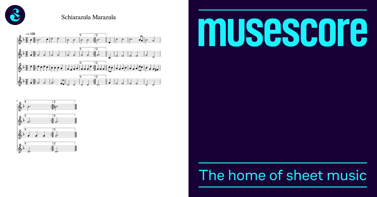 Schiarazula Marazula Sheet music for Piano (Mixed Quartet) | Musescore.com