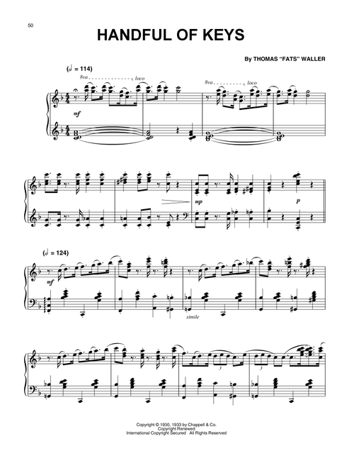 Handful Of Keys (Arr. Paul Posnak) - Fats Waller (Piano Solo)