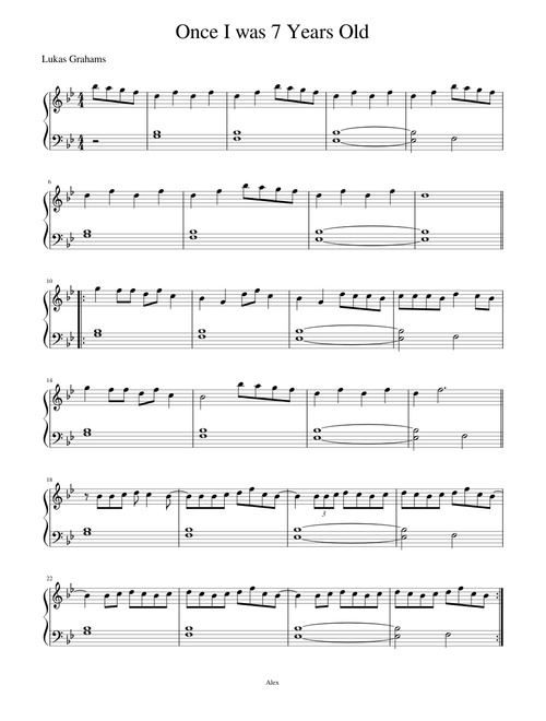 7 years old - easy piano version